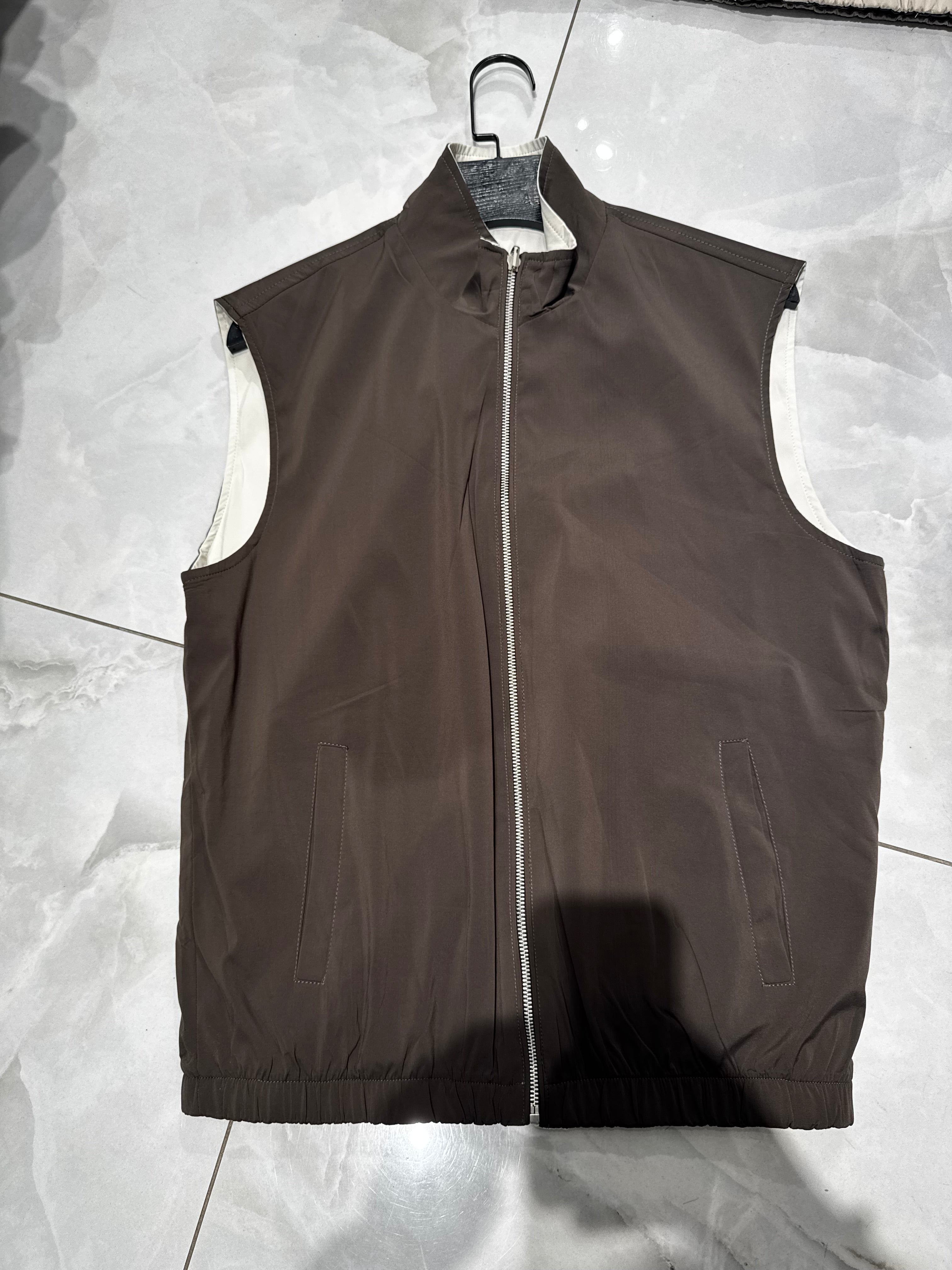 Veste Sans manches Réversible Marron - Beige