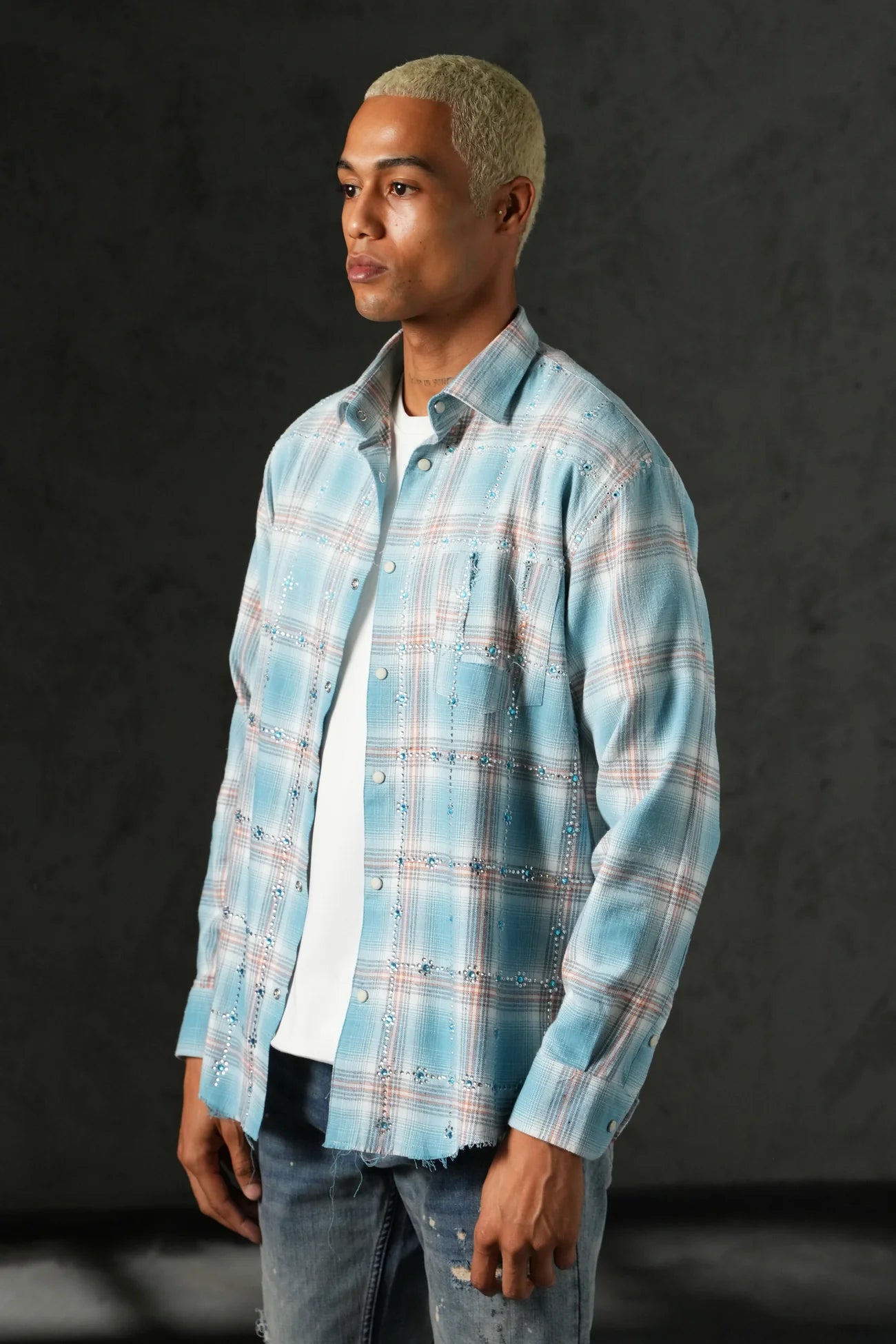 Chemise en Strass Bleu