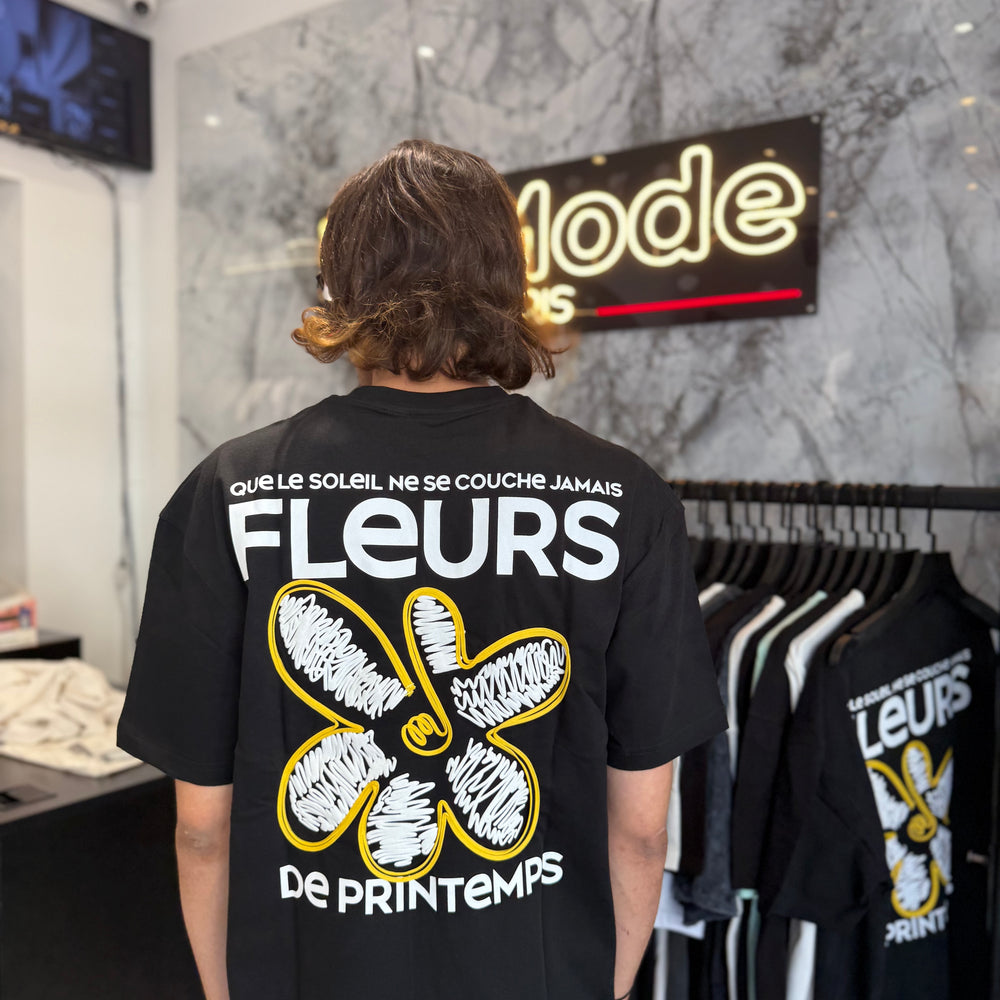 T Shirt Flower Noir