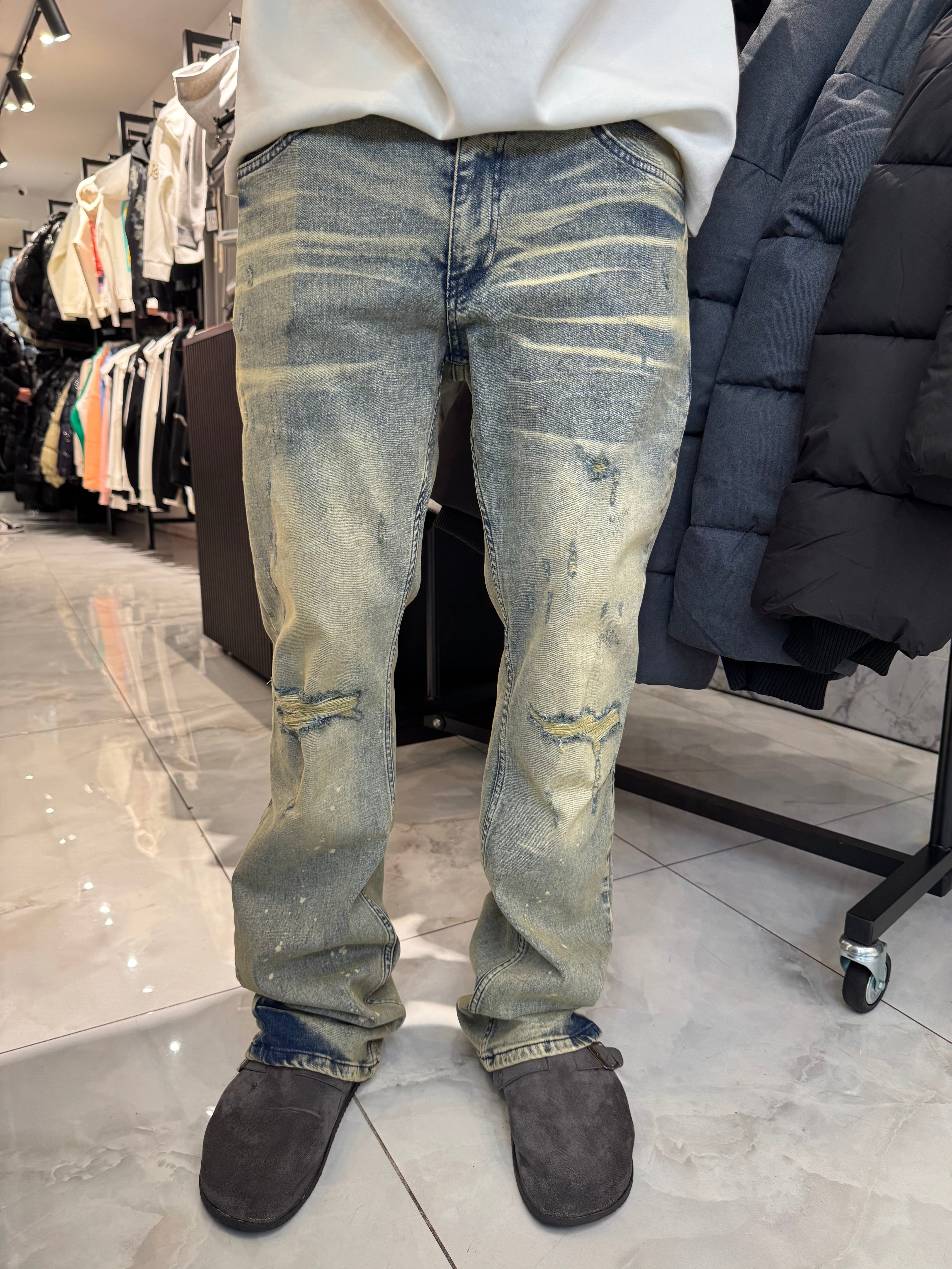 Jean délavé thermique