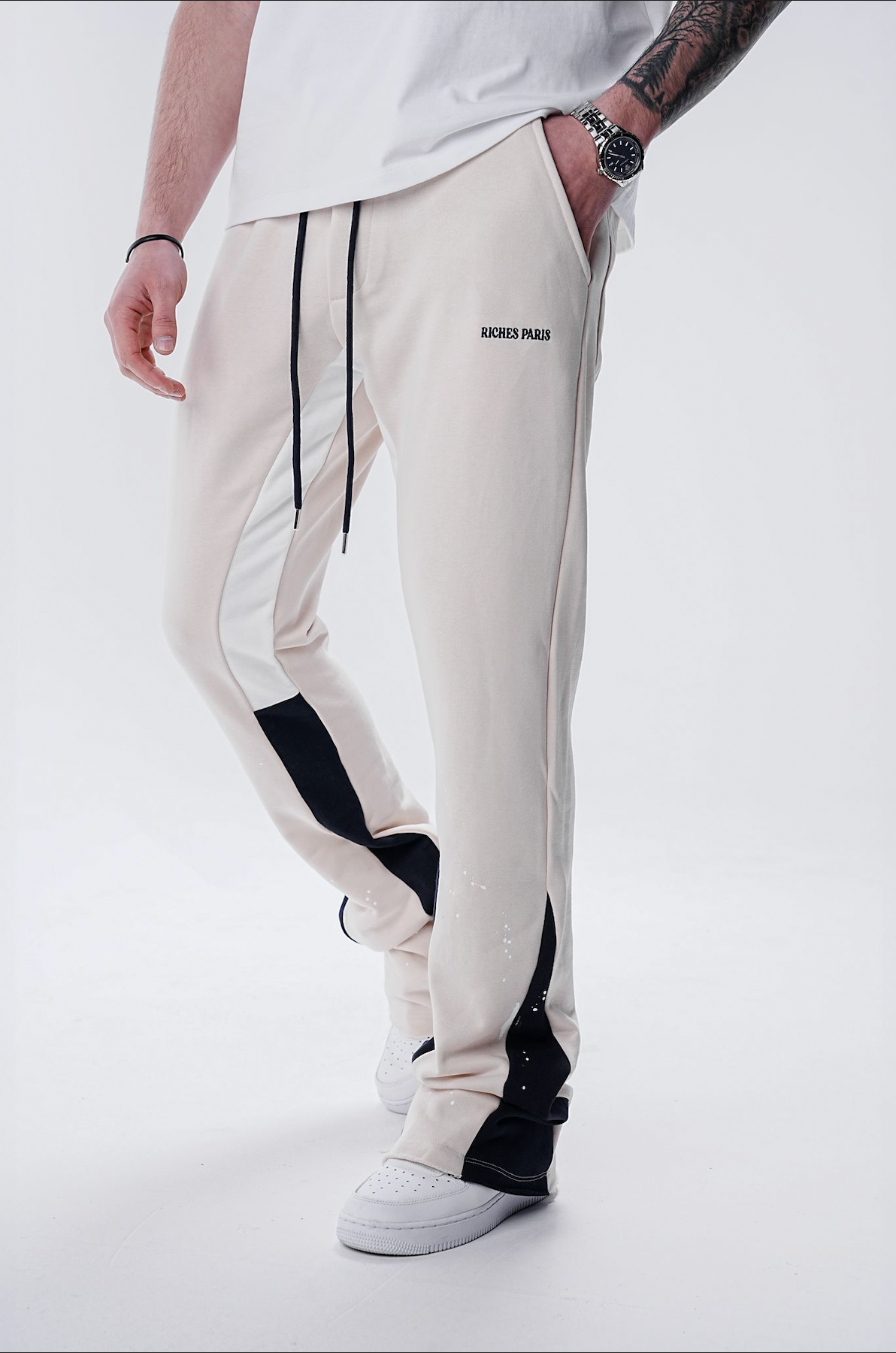 Jogging Flair Beige Pattes d’Éléphant