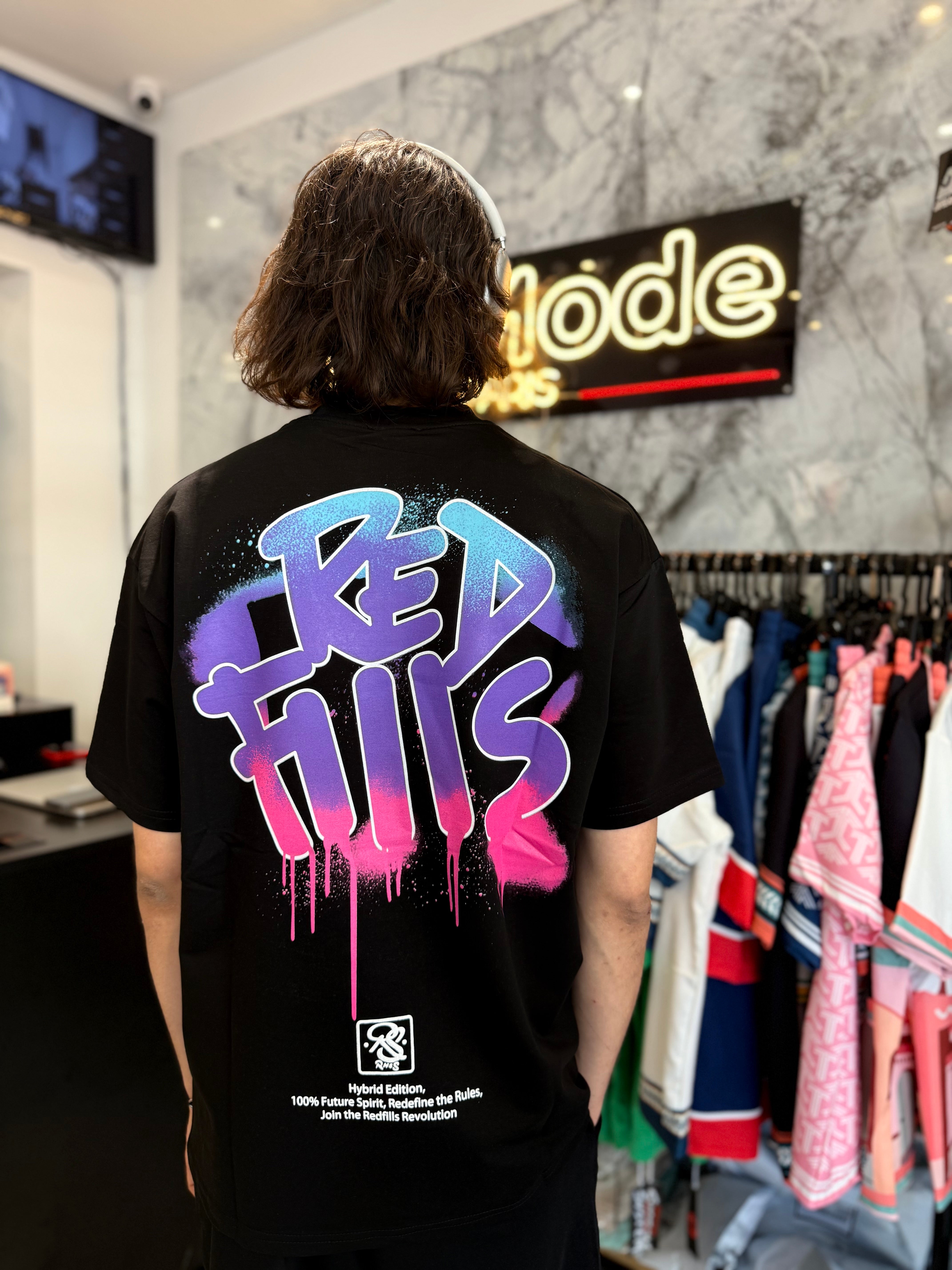 T shirt Red Fils Noir