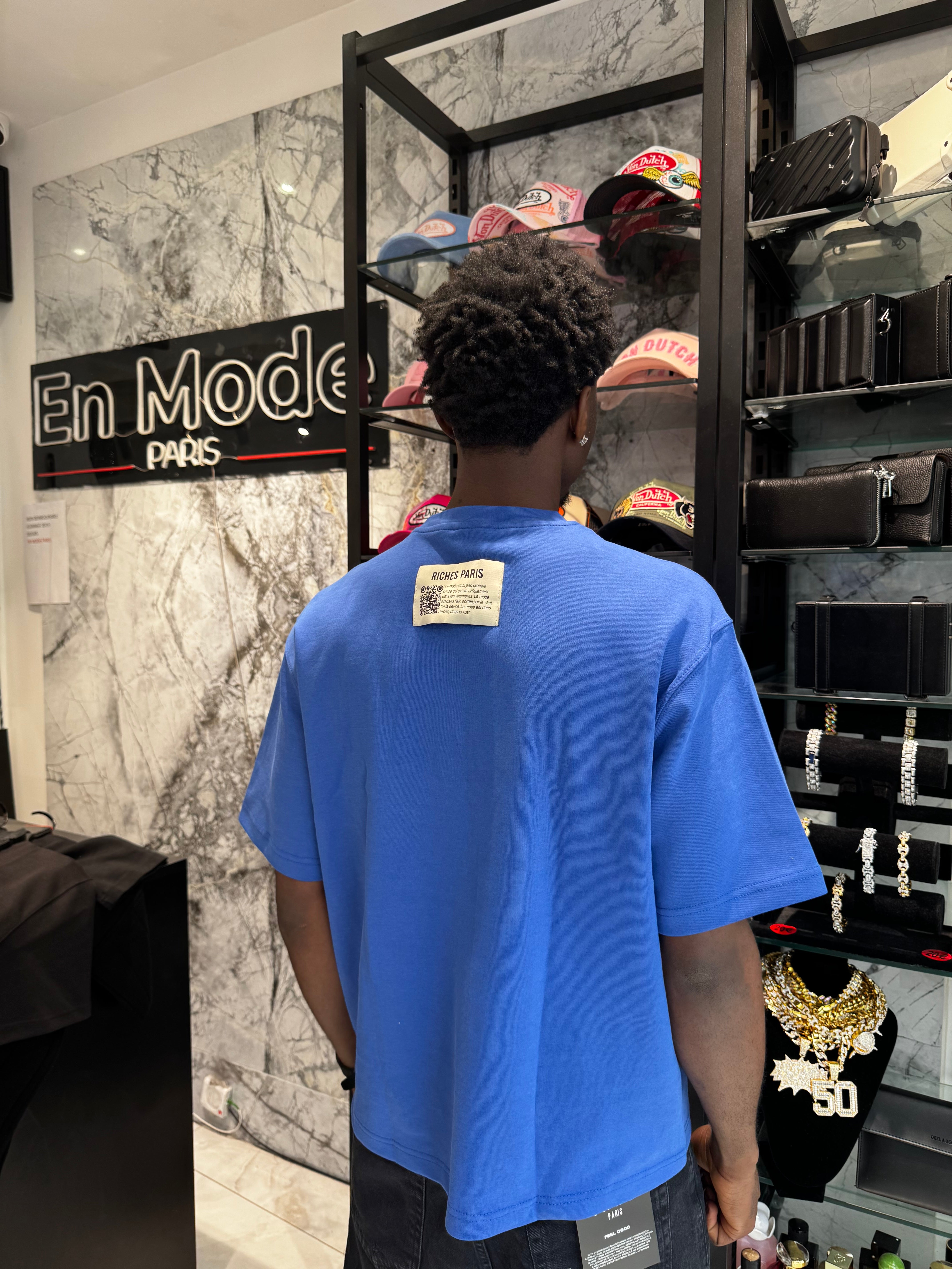 TEE shirt riches Paris bleu