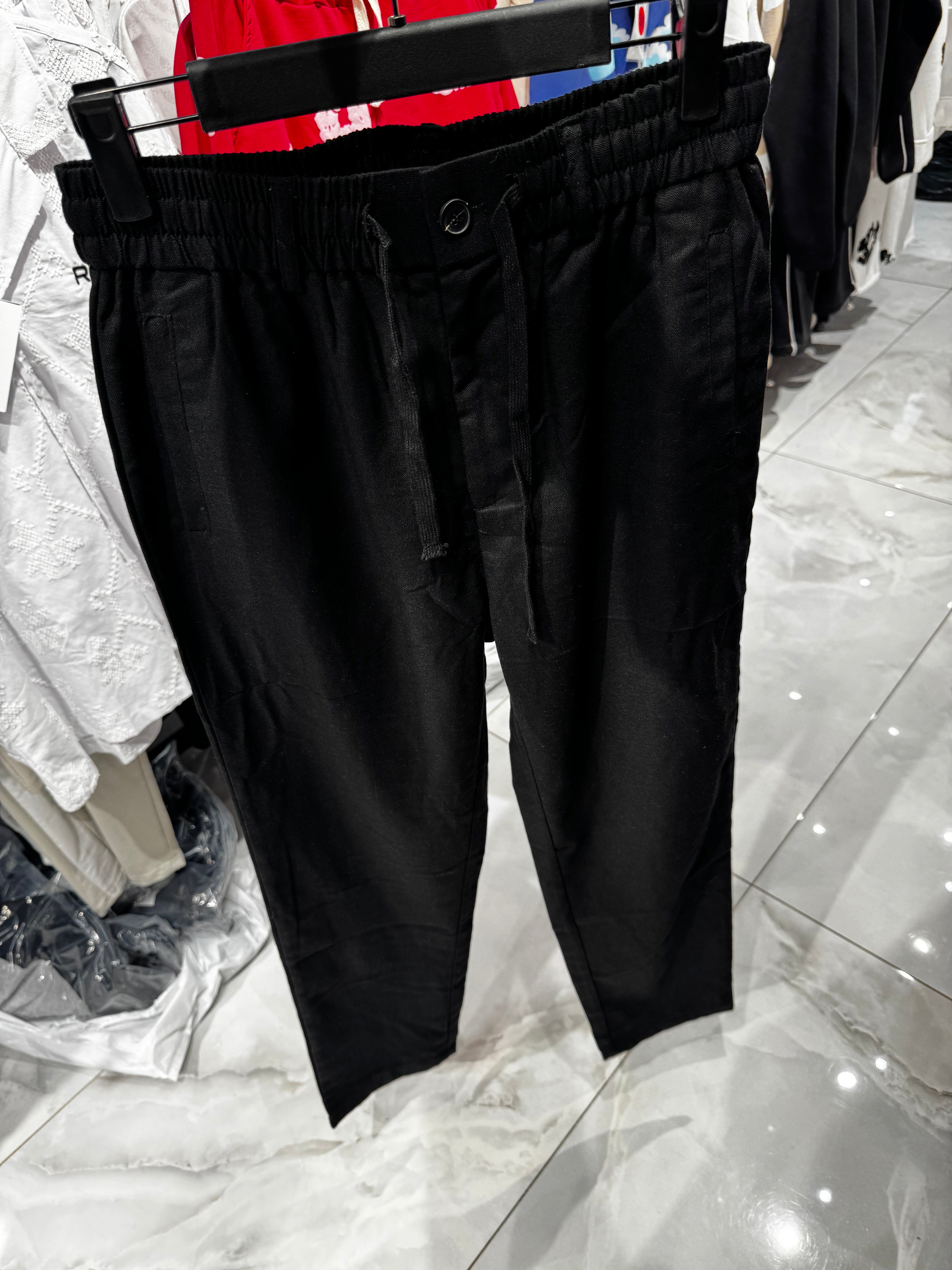 Pantalon en Lin Noir