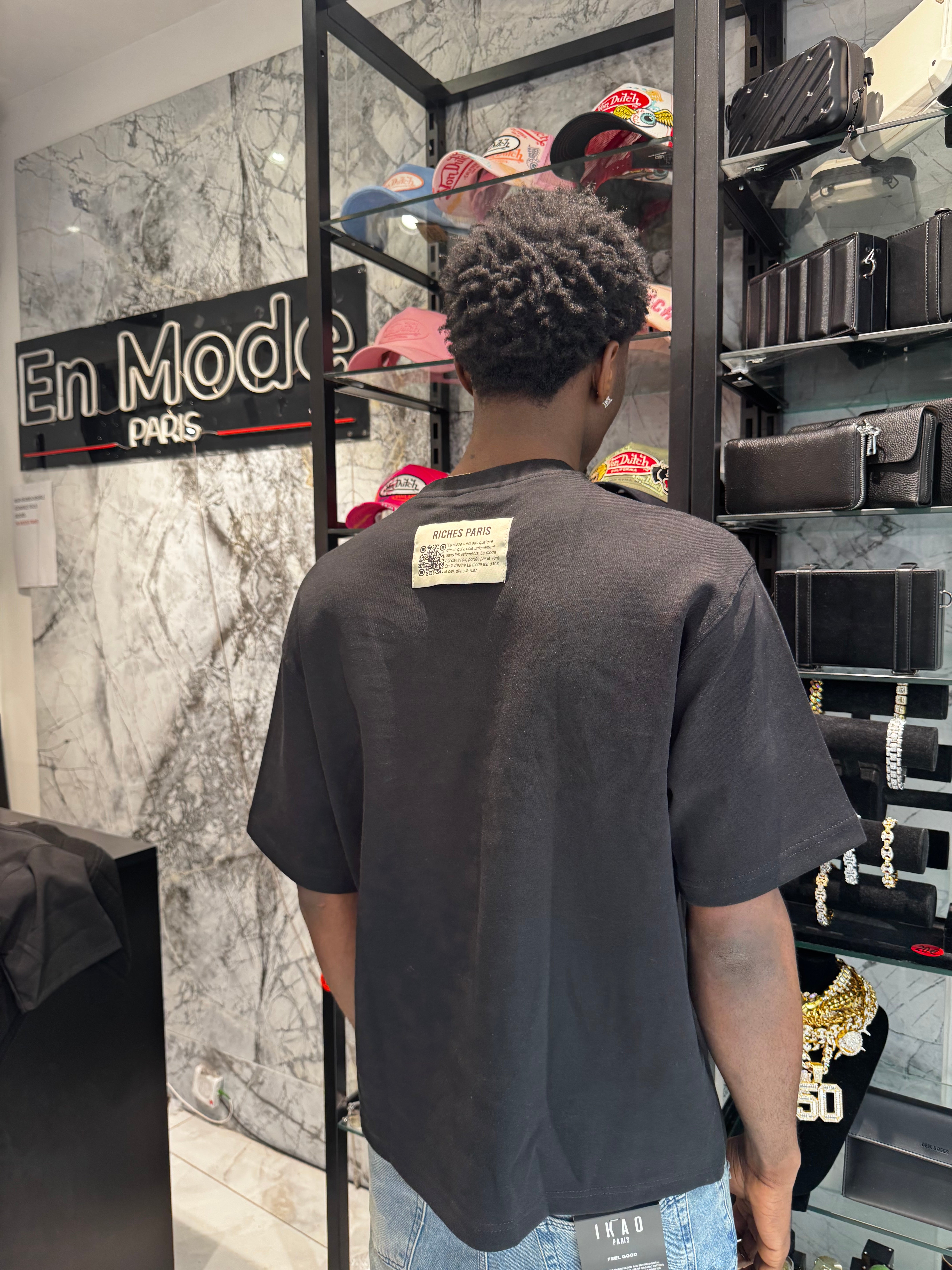 TEE shirt riches Paris Noir