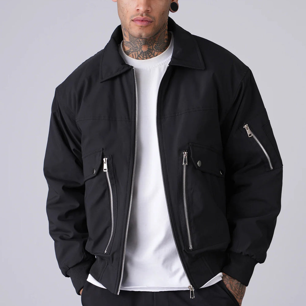 Bombers Fermeture Motard Noir