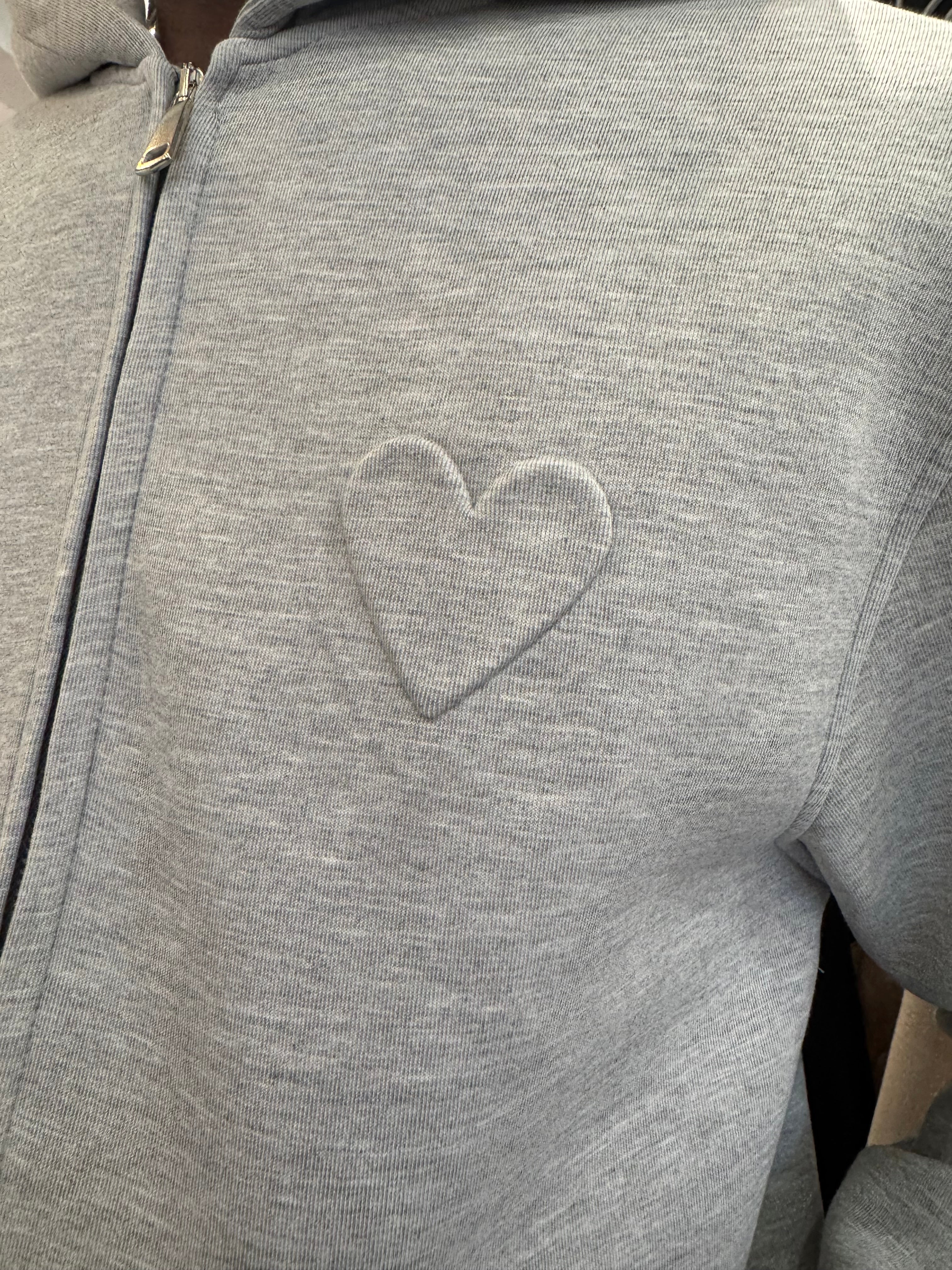 Ensemble Croped Cœur Gris