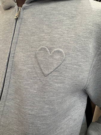 Ensemble Croped Cœur Gris