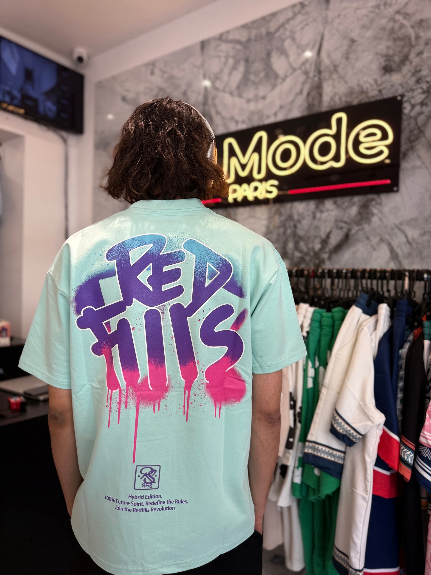 T shirt Red Fils Vert