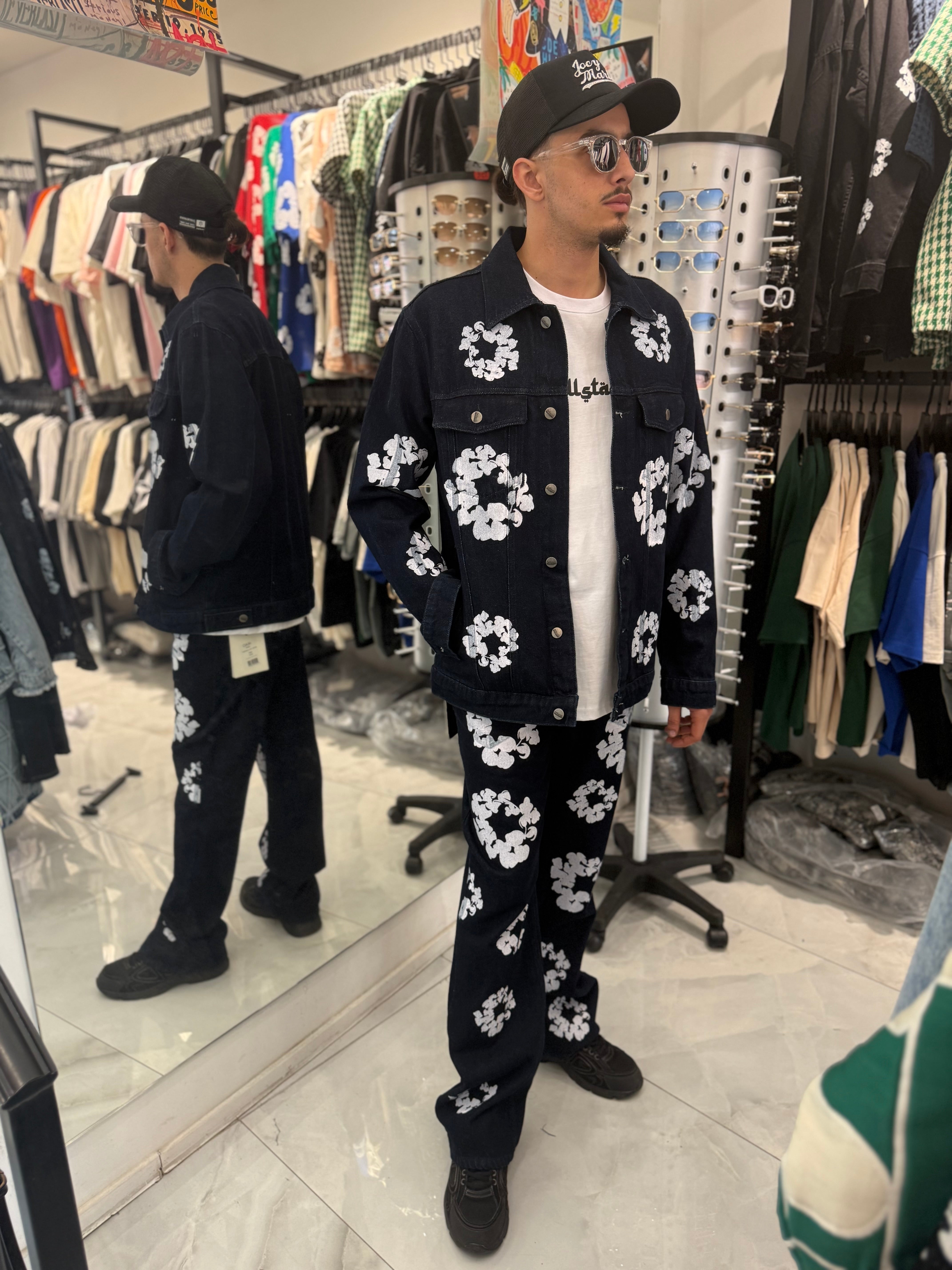 Ensemble jean Flower Bleu