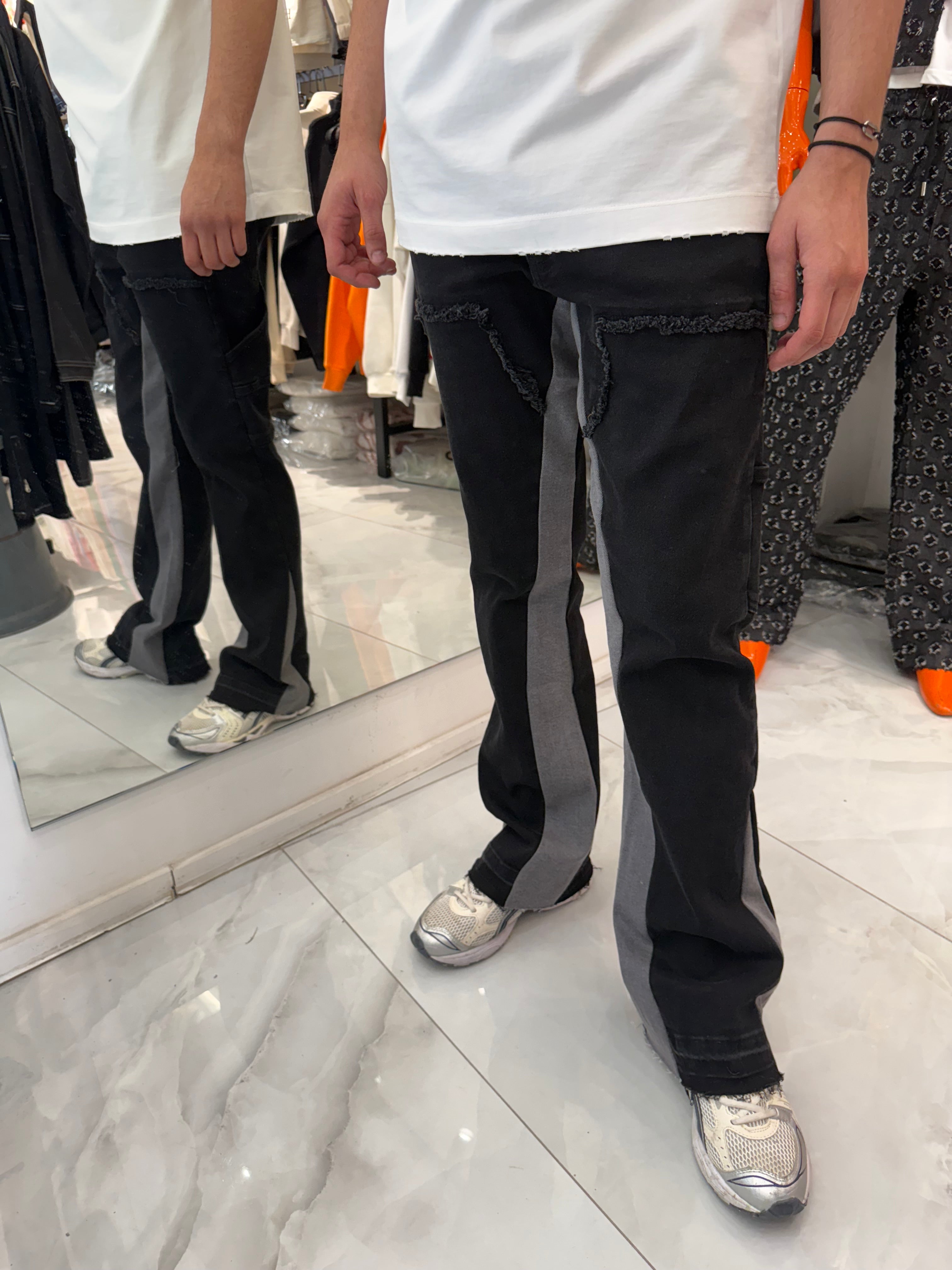 Jeans Flaire Grey Black