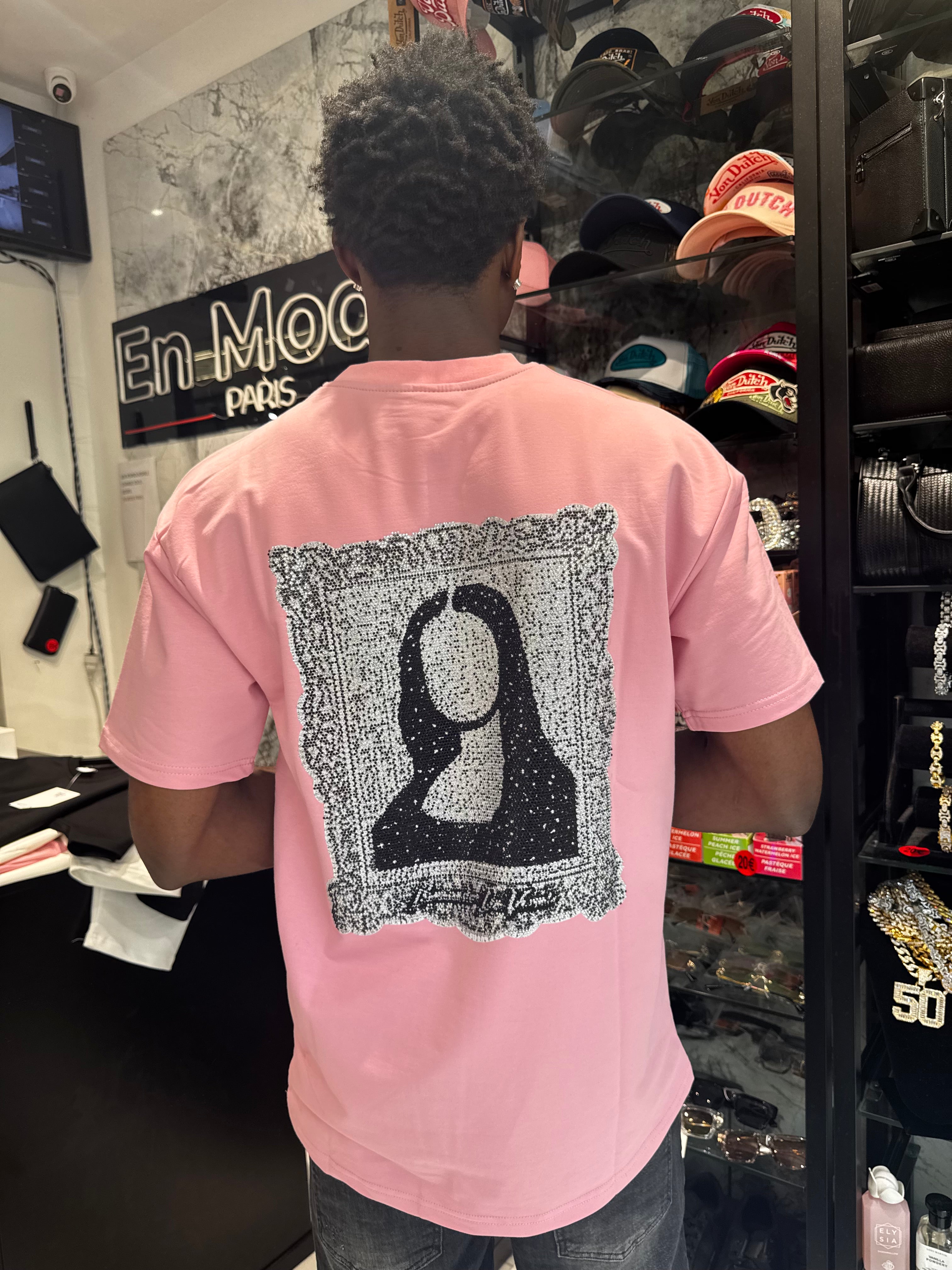 T-shirt Mona Lisa Rose En Strass