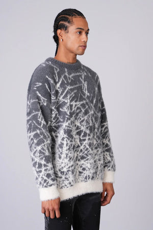 Pull knit Gris et blanc
