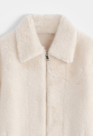 Veste Fourrure Beige