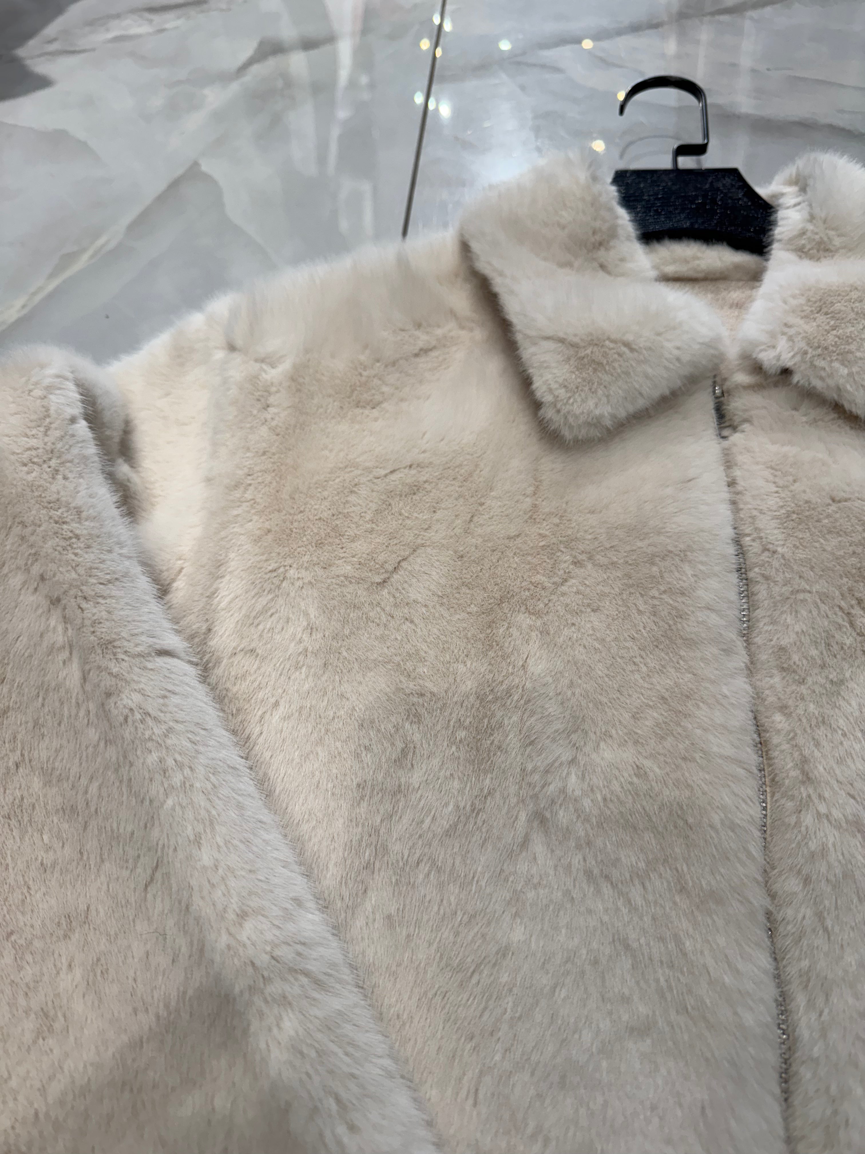 Veste Fourrure Beige