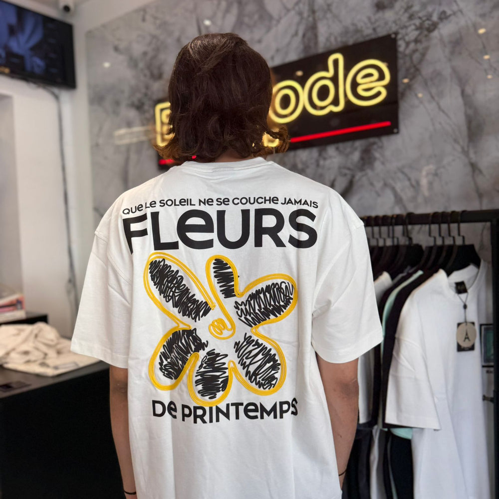 T shirt Flower Blanc