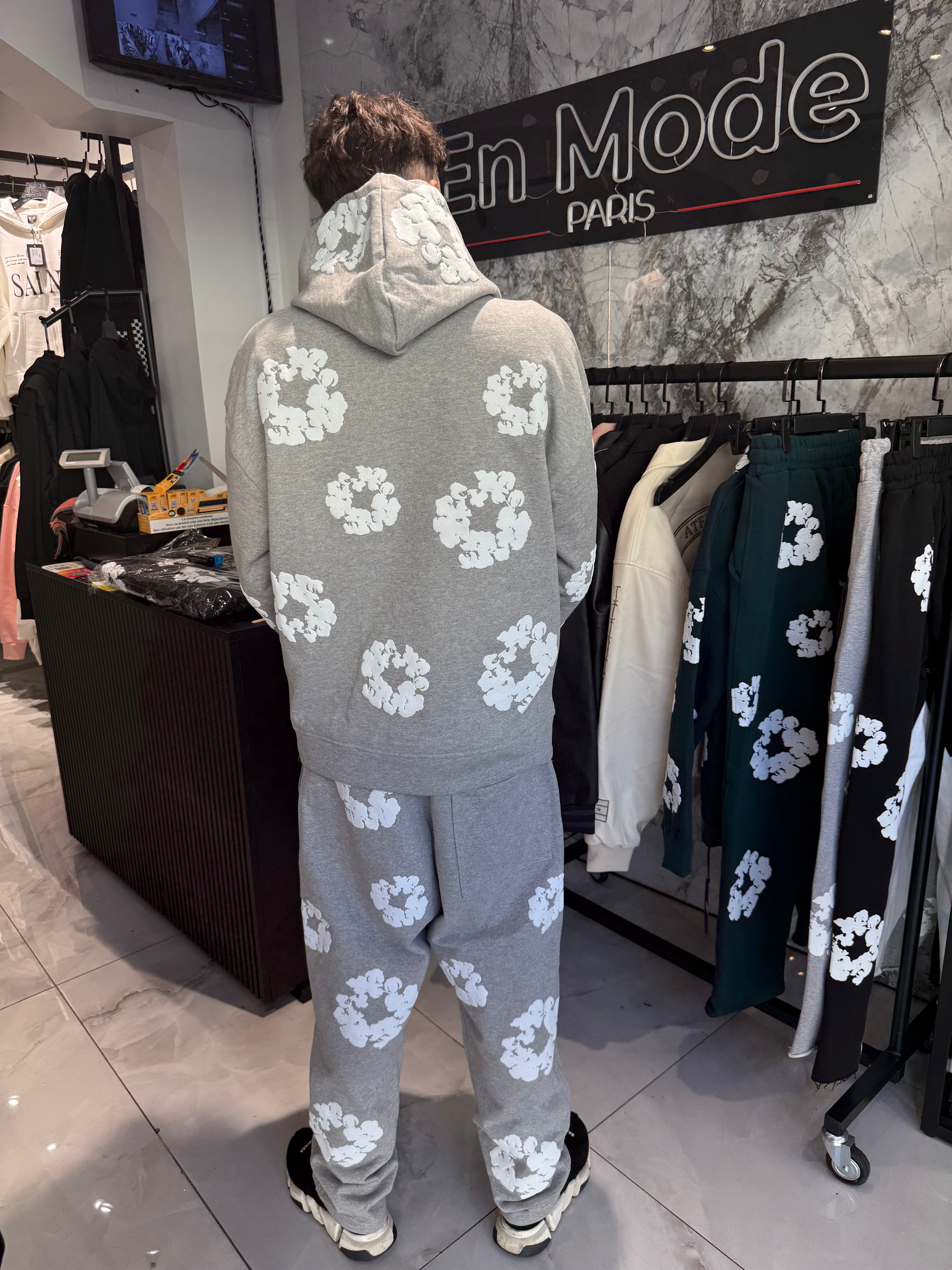 Ensemble Denim Flower Gris Gillet