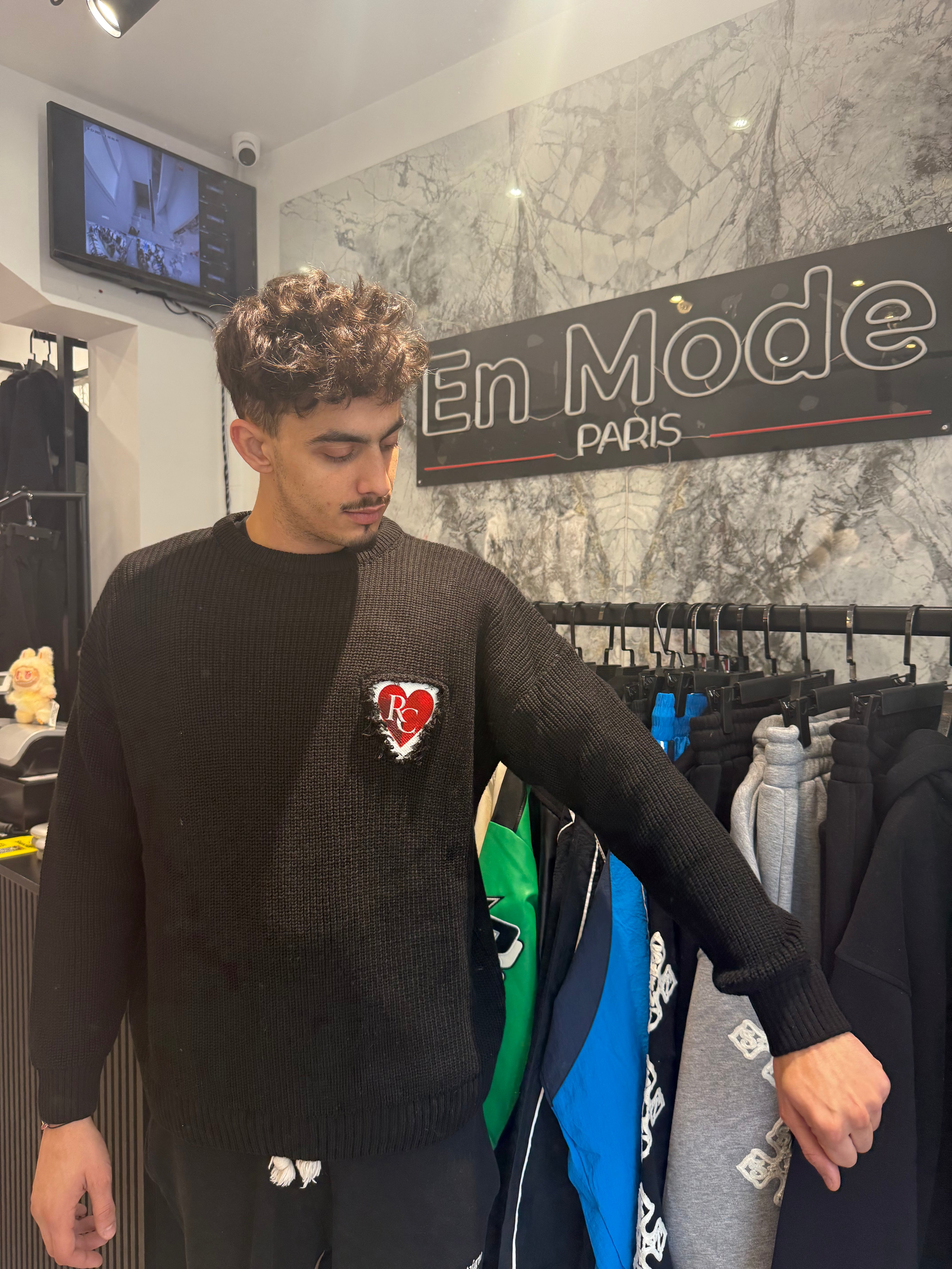 Pull epais Coeur Noir Riches