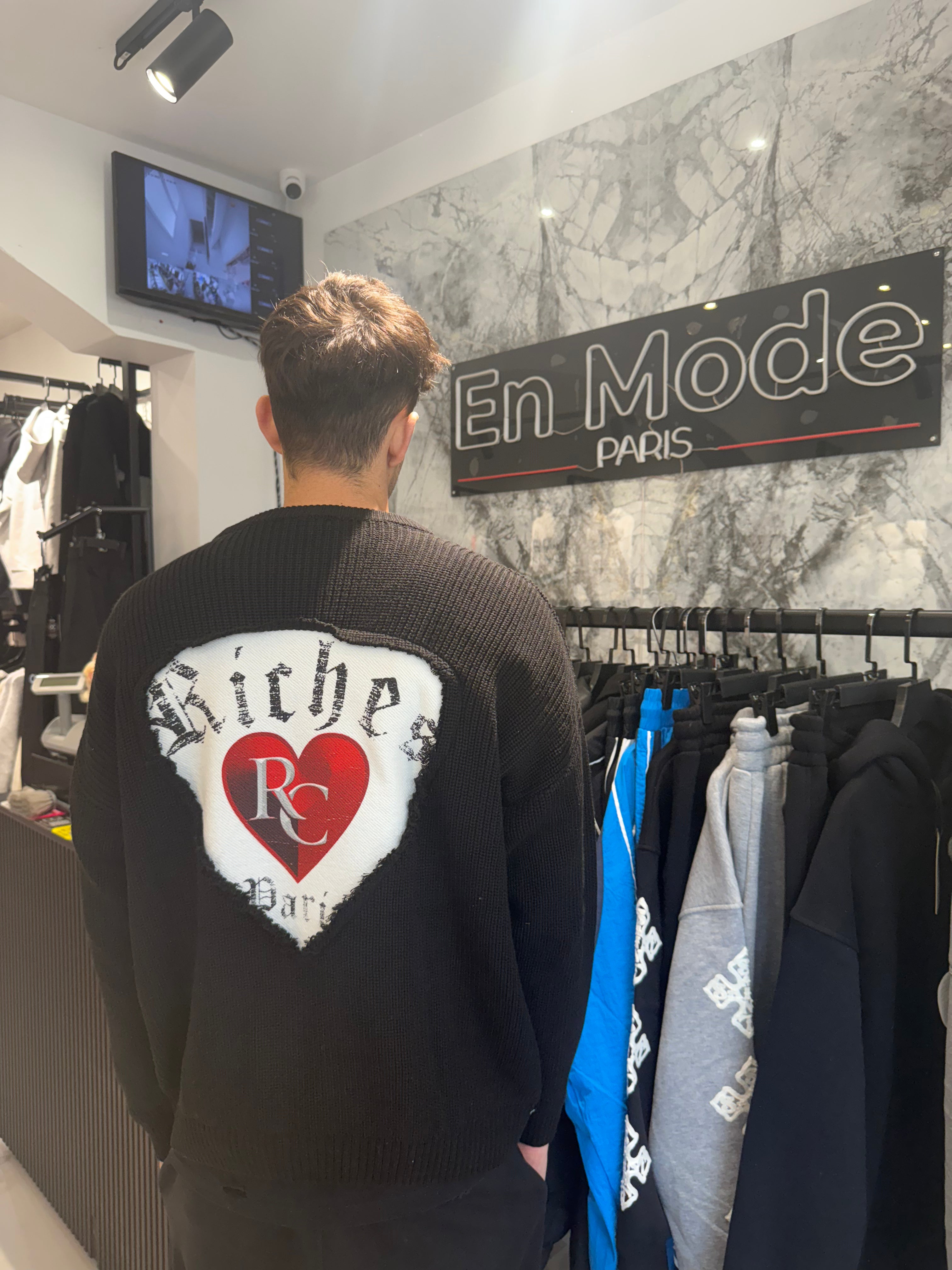 Pull epais Coeur Noir Riches