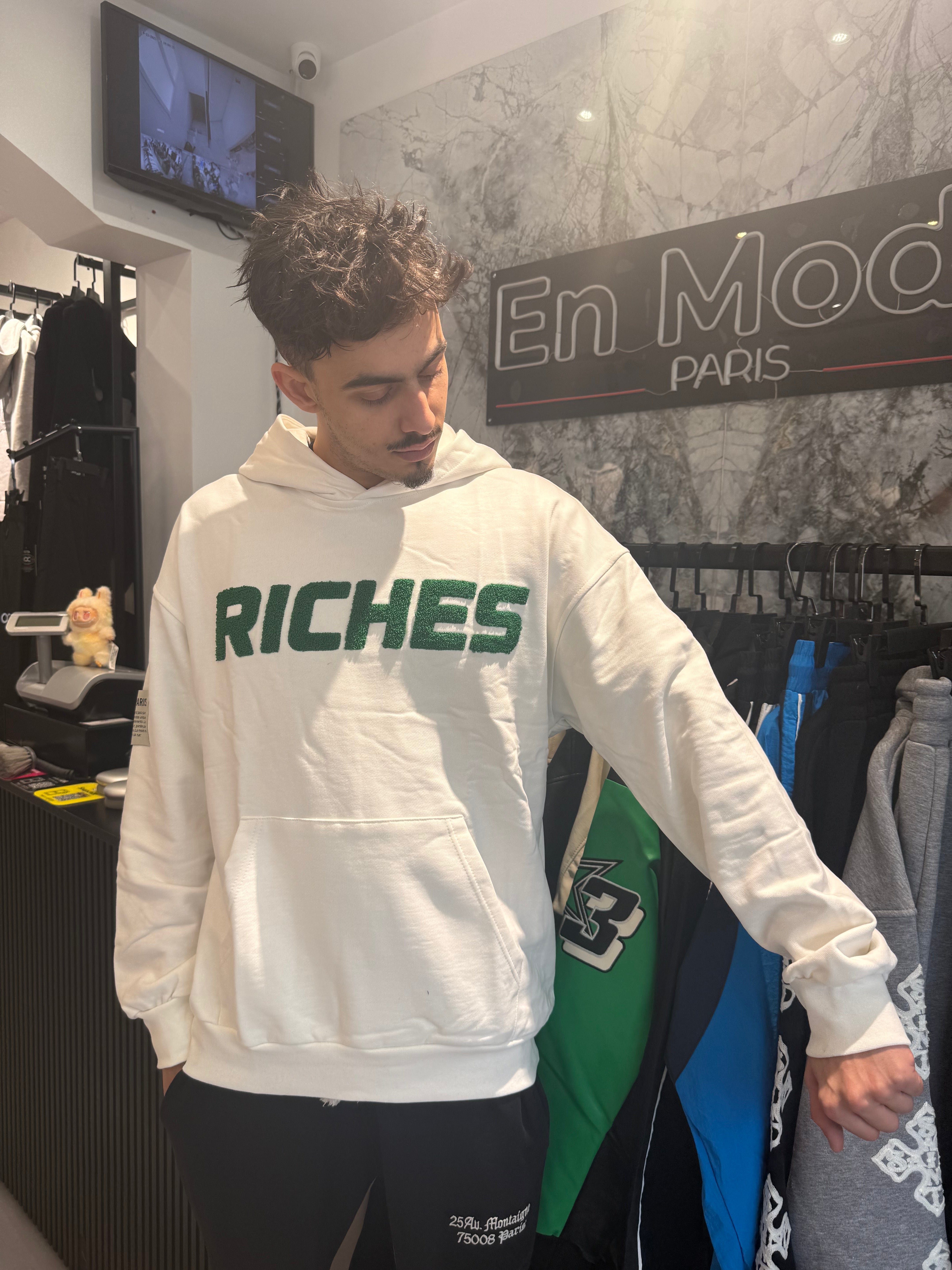 Sweat Riches Paris Way Vert Blanc