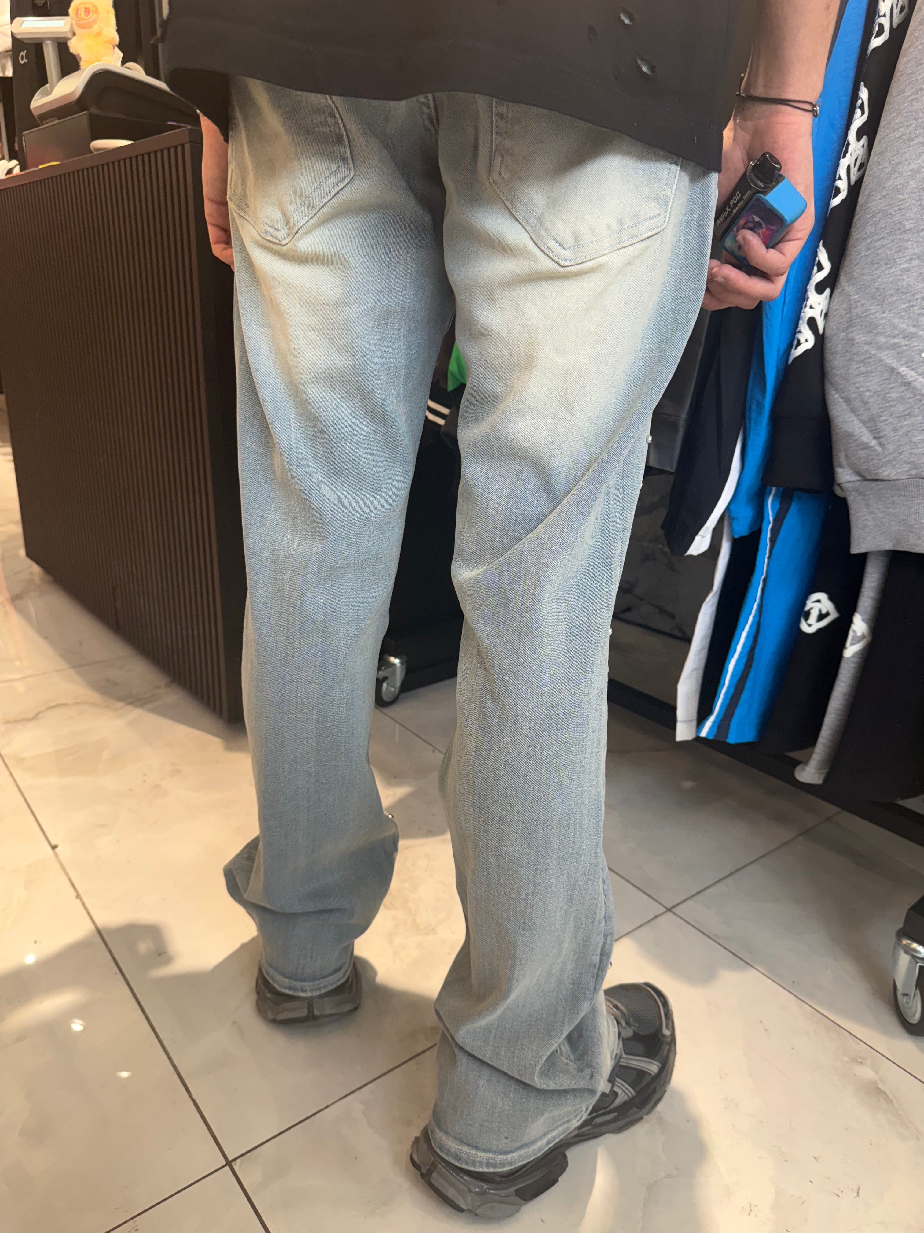 Jeans Strass Bleu Flared