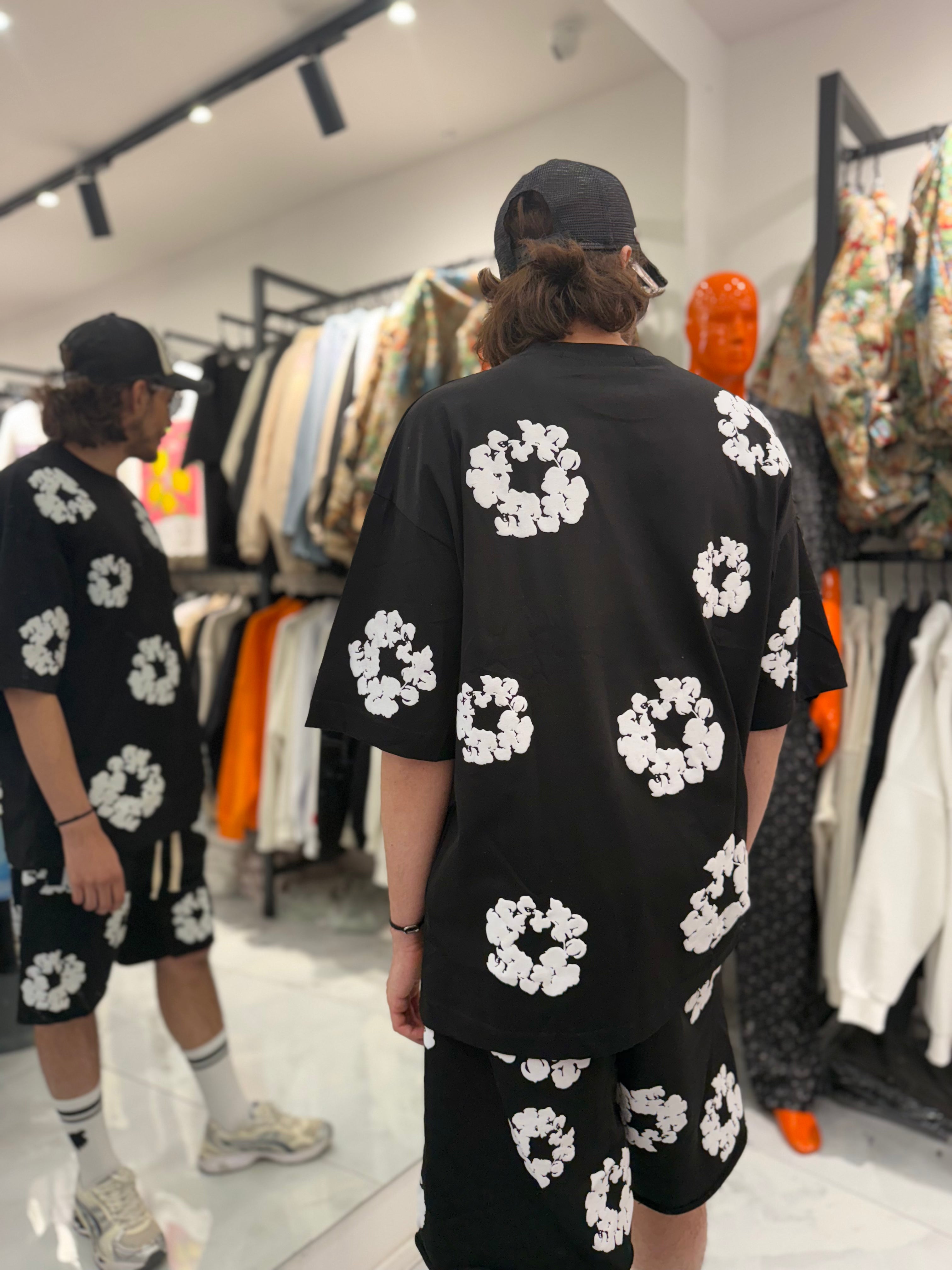 Ensemble Short Fleurs Noir