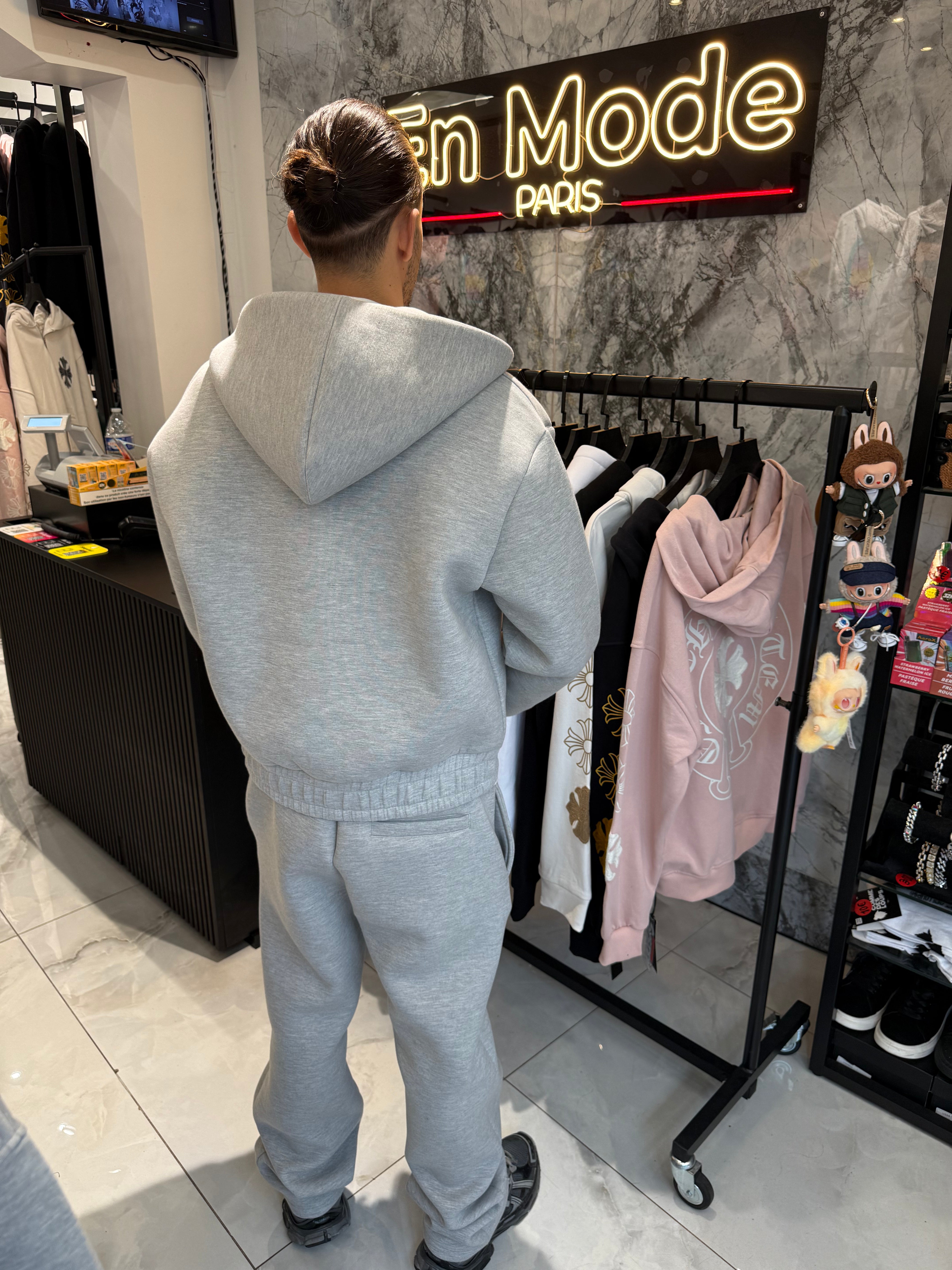 Ensemble Croped Eiffeil Tower Gris