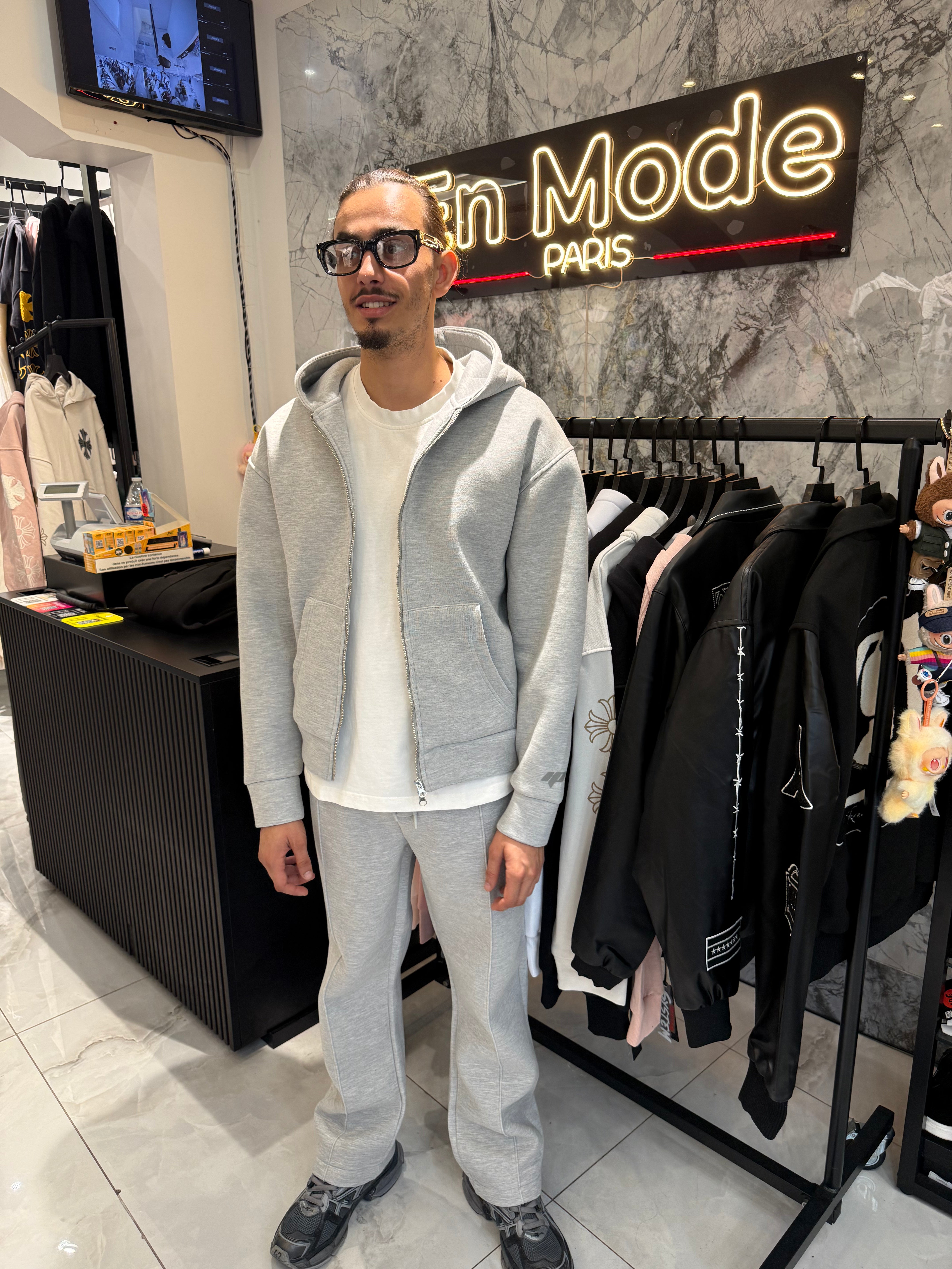 Ensemble Croped Block Gris