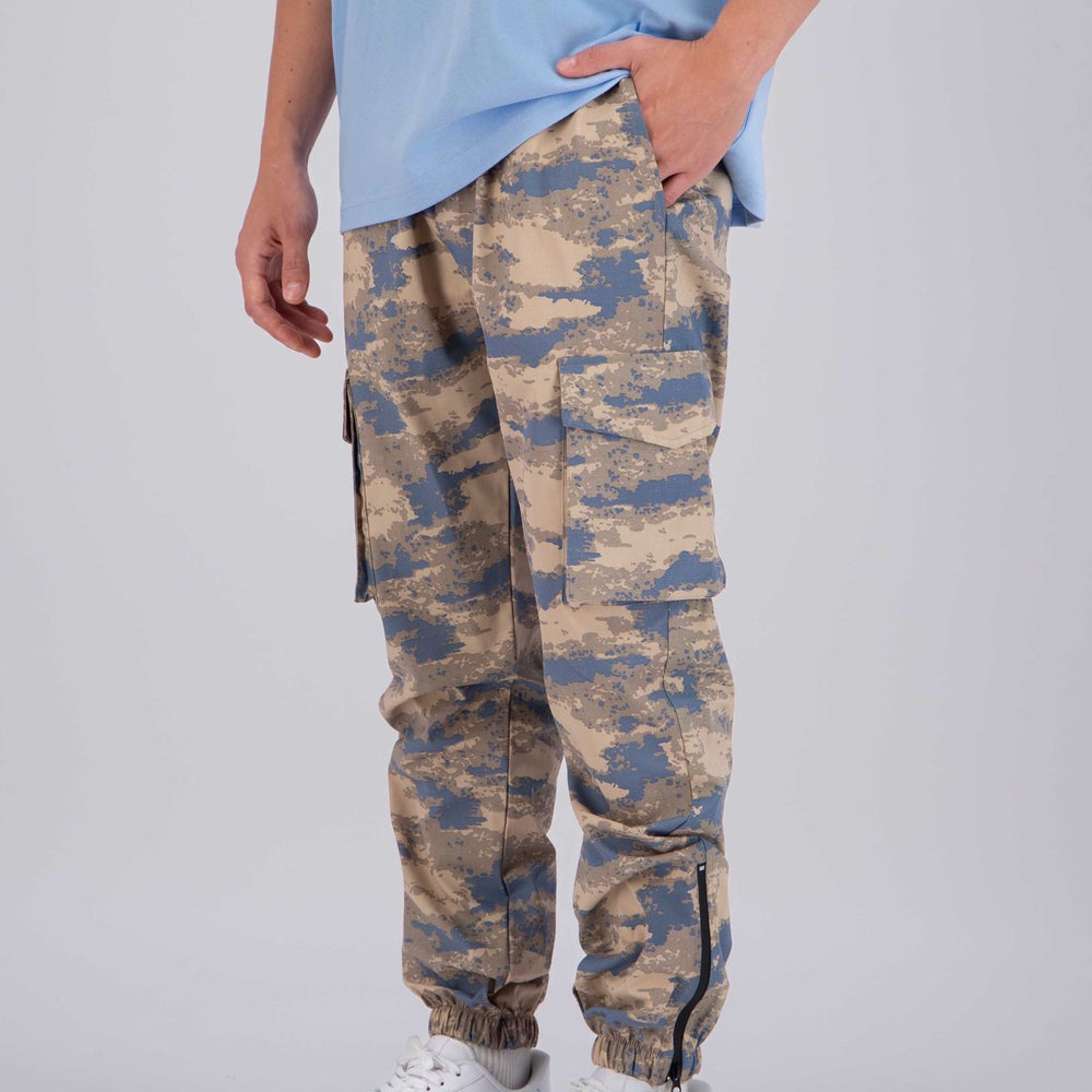 Cargo Militaire bleu et beige