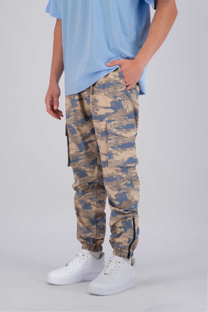 Cargo Militaire bleu et beige