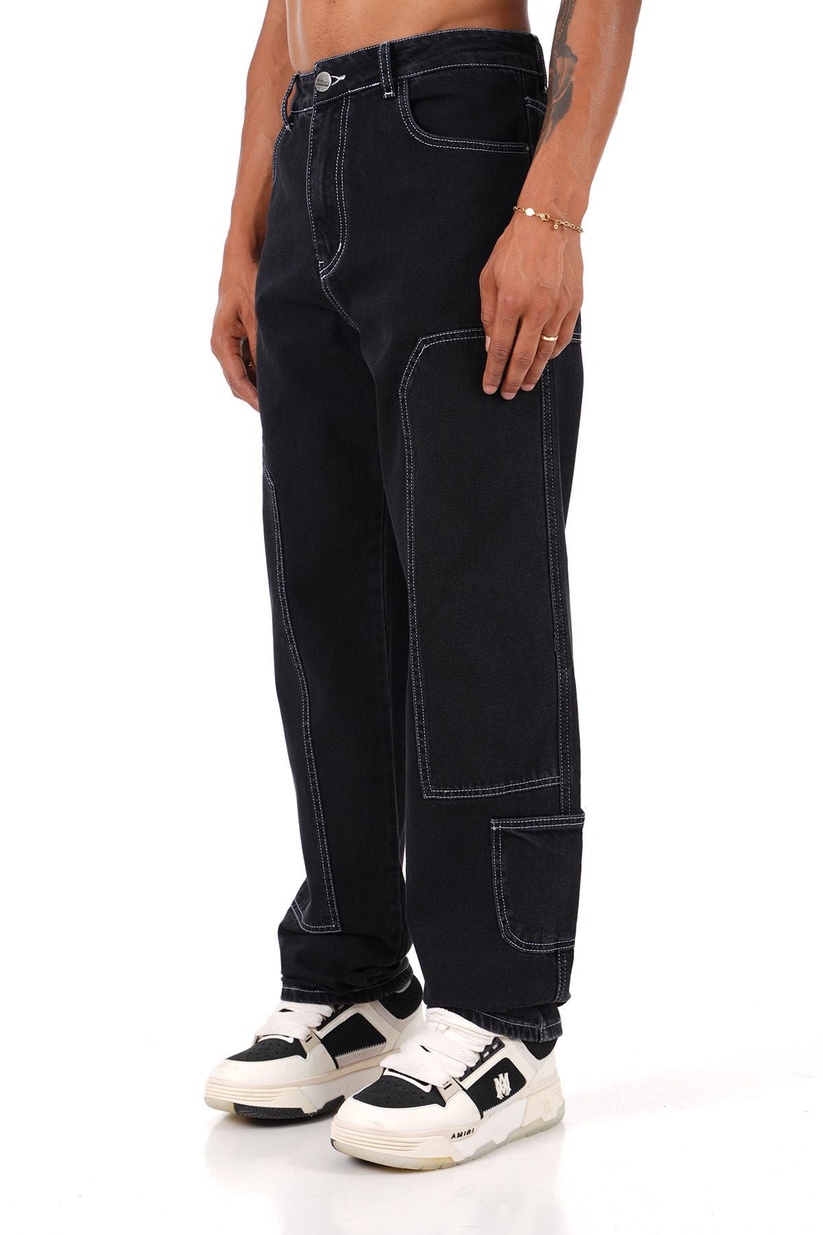 jean Baggy Noir Surpique