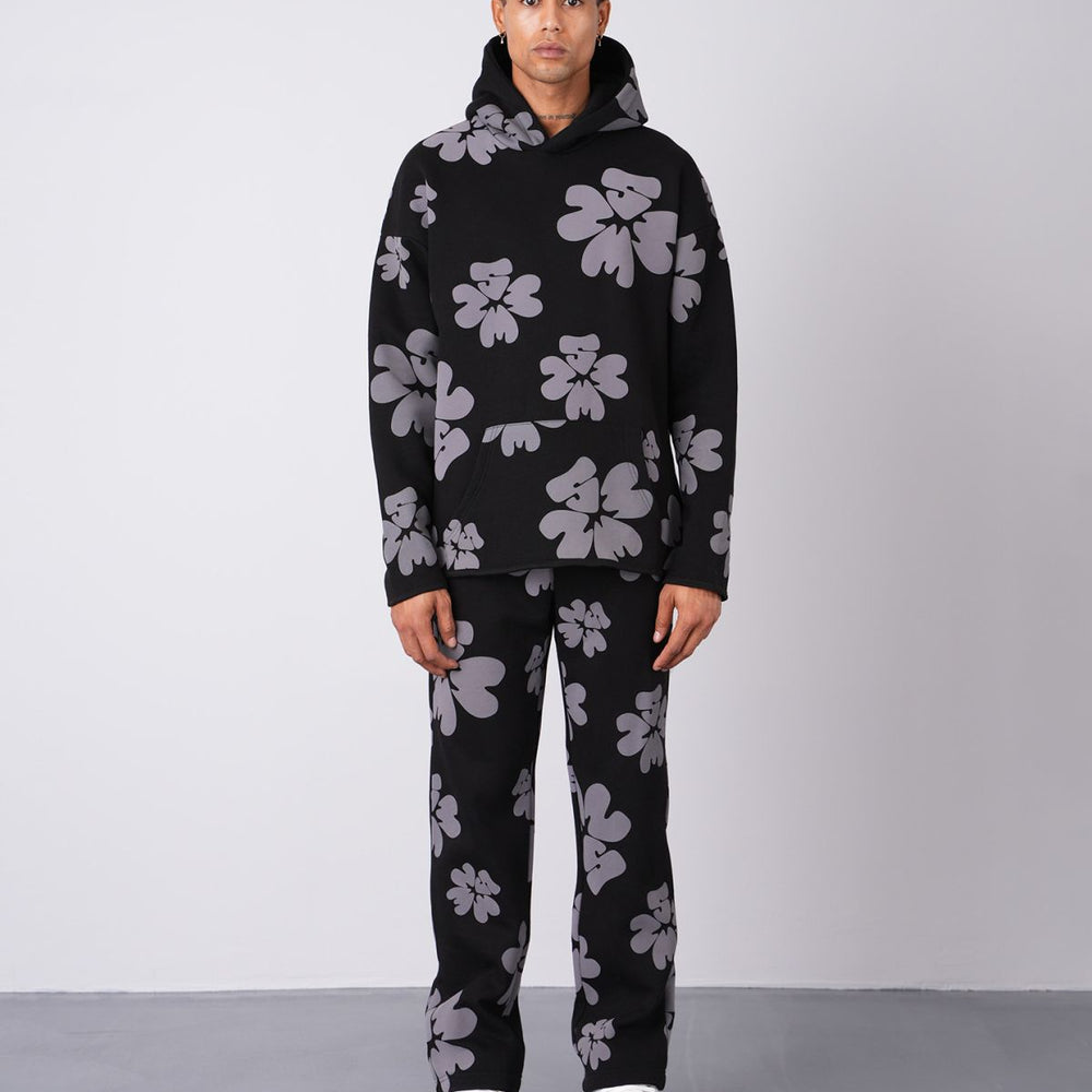 Ensemble David Fleurs Noir et Gris