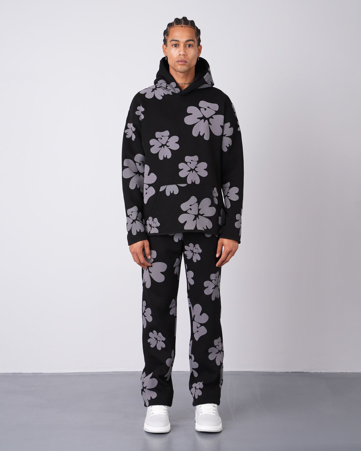 Ensemble David Fleurs Noir et Gris