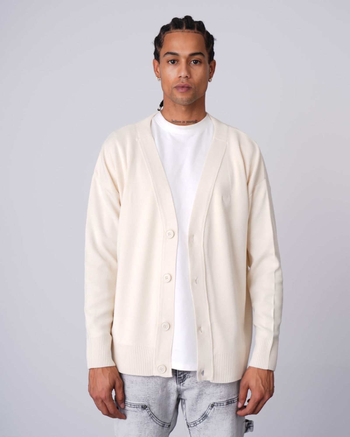 Cardigan Beige 4 Boutons