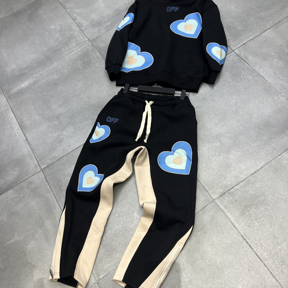 Ensemble Coeur Noir et Bleu