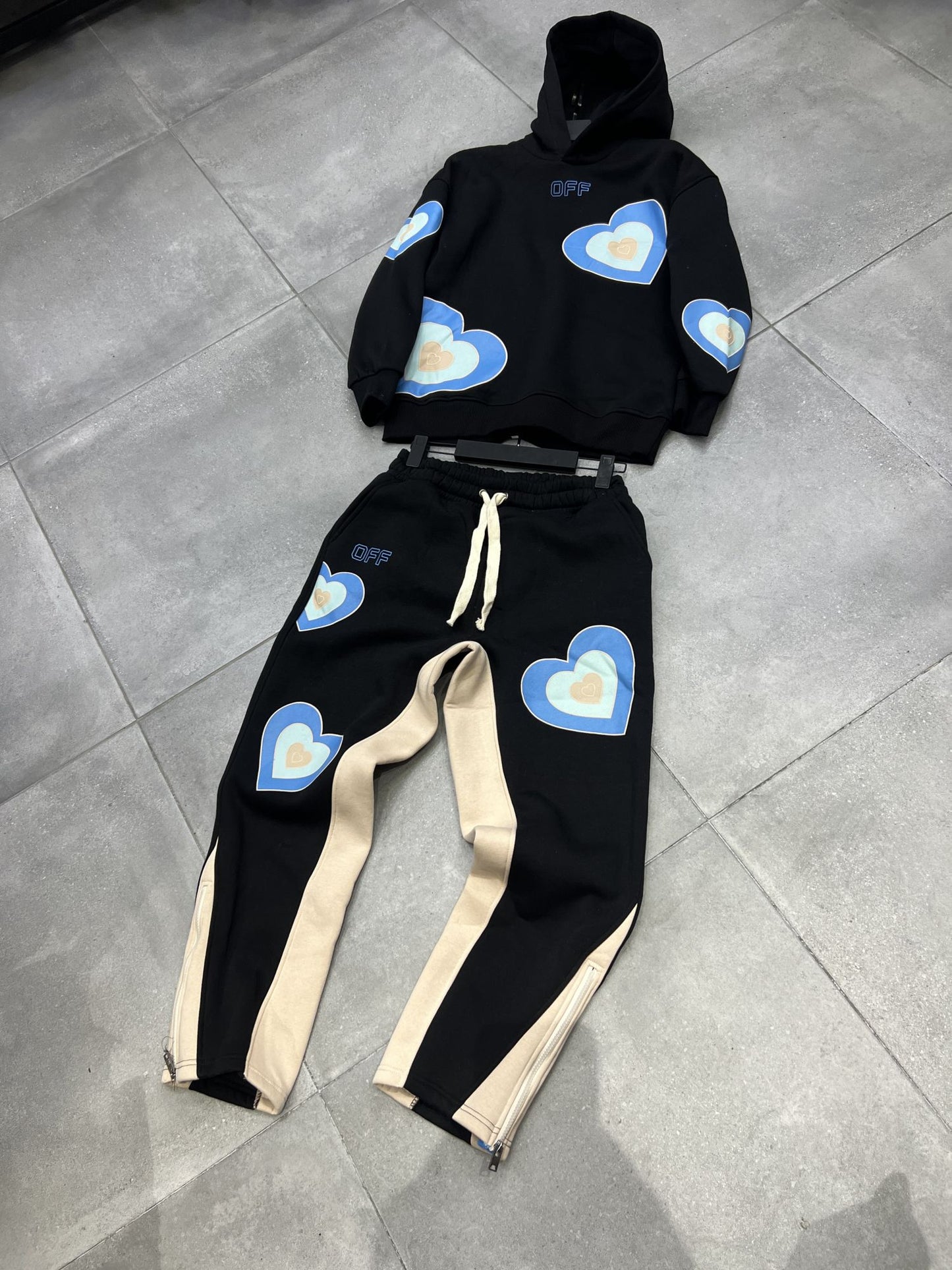 Ensemble Coeur Noir et Bleu